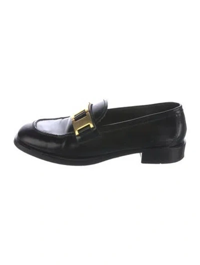 Pre-owned Prada Leather Loafers In Black