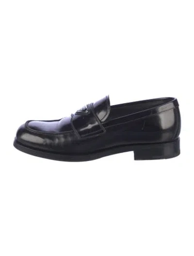 Pre-owned Prada Leather Loafers In Black
