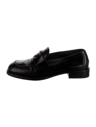 Pre-owned Prada Leather Loafers In Black