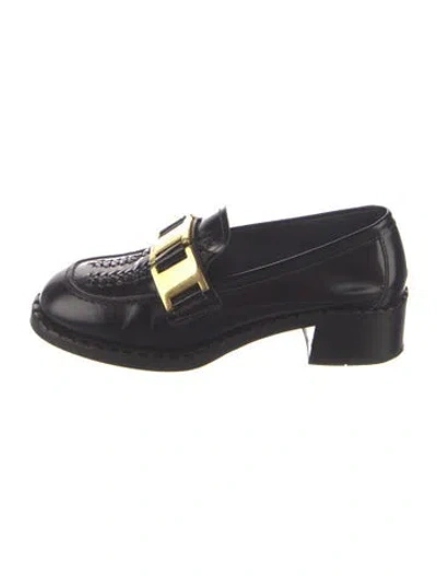 Pre-owned Prada Leather Loafers In Black