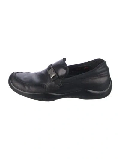 Pre-owned Prada Leather Loafers In Black