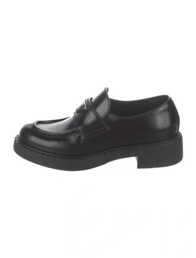 Pre-owned Prada Leather Loafers In Black