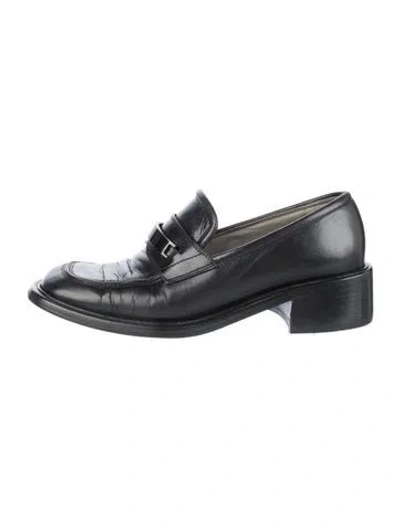 Pre-owned Prada Leather Loafers In Black