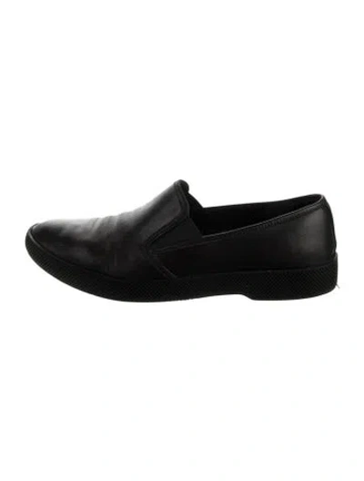 Pre-owned Prada Leather Loafers In Black