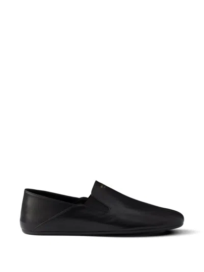 Prada Leather Loafers In Black