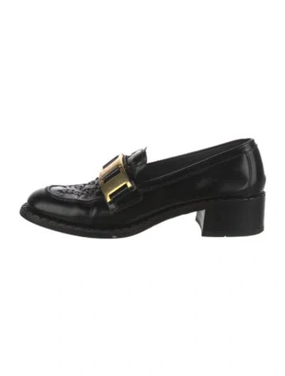 Pre-owned Prada Leather Loafers In Black