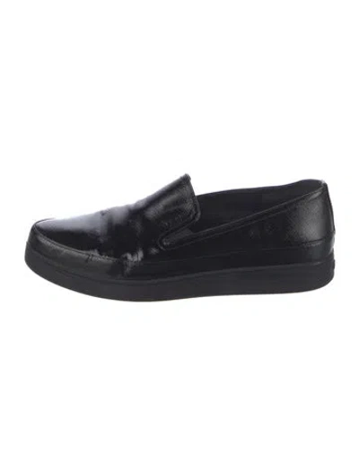 Pre-owned Prada Leather Loafers In Black