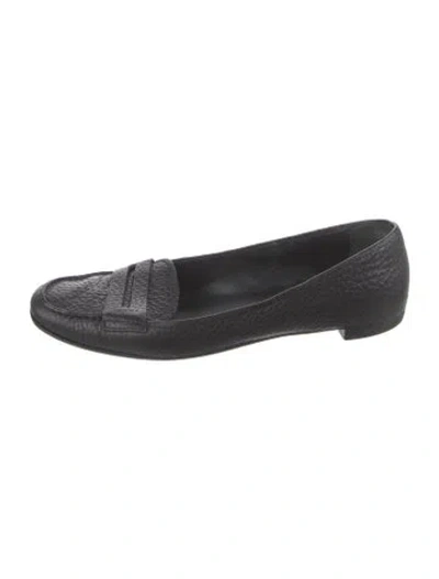 Pre-owned Prada Leather Loafers In Black