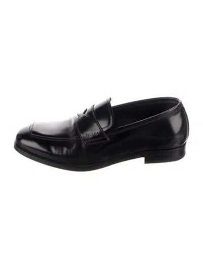 Pre-owned Prada Leather Loafers In Black