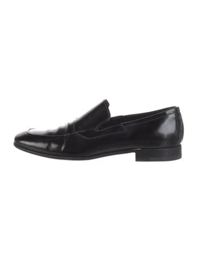 Pre-owned Prada Leather Loafers In Black