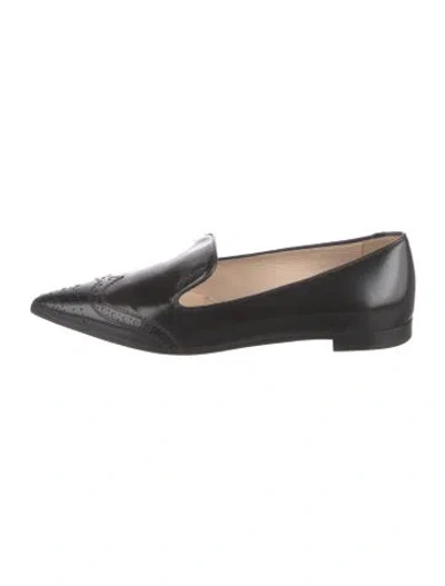 Pre-owned Prada Leather Loafers In Black