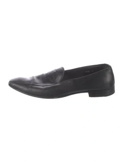 Pre-owned Prada Leather Loafers In Black