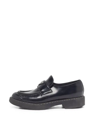 Pre-owned Prada Leather Loafers In Black