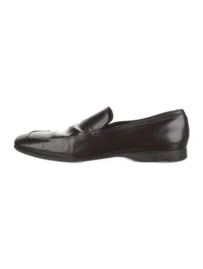 Pre-owned Prada Leather Loafers In Black
