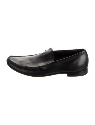 Pre-owned Prada Leather Loafers In Black