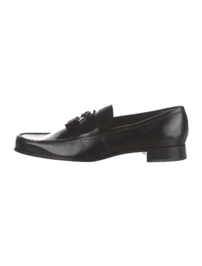 Pre-owned Prada Leather Loafers In Black