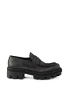 Prada Leather Loafers In Black