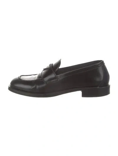 Pre-owned Prada Leather Loafers In Black
