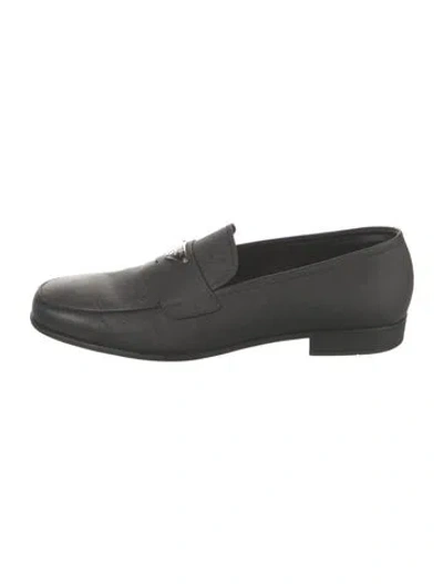 Pre-owned Prada Leather Loafers In Black