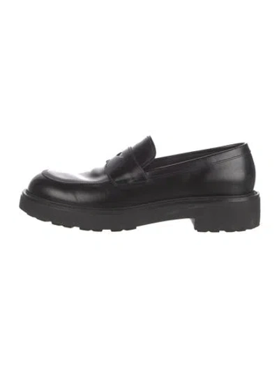 Pre-owned Prada Leather Loafers In Black