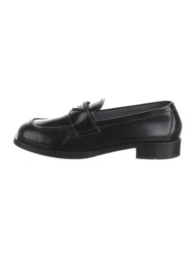 Pre-owned Prada Leather Loafers In Black