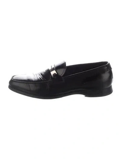 Pre-owned Prada Leather Loafers In Black