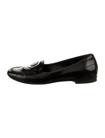 Pre-owned Prada Leather Loafers In Black