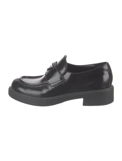 Pre-owned Prada Leather Loafers In Black