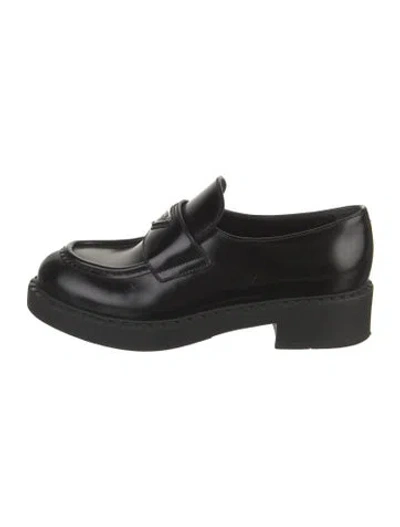 Pre-owned Prada Leather Loafers In Black