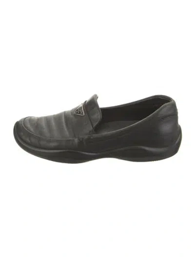 Pre-owned Prada Leather Loafers In Black