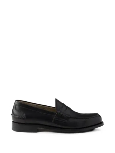 Prada Leather Loafers In Black