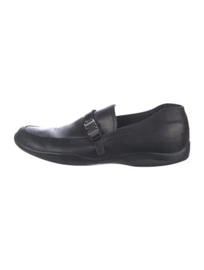 Pre-owned Prada Leather Loafers In Black