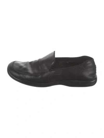 Pre-owned Prada Leather Loafers In Black