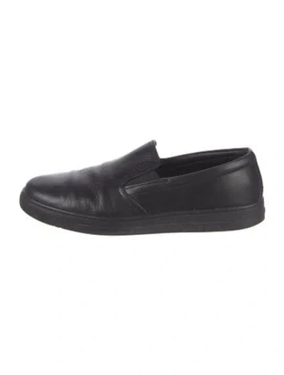 Pre-owned Prada Leather Loafers In Black