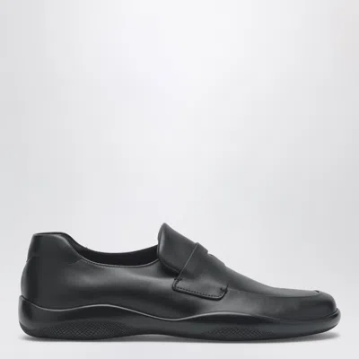 Prada Leather Loafers In Black