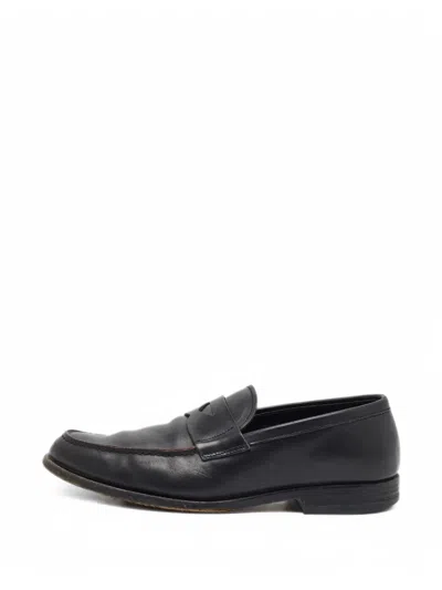 Pre-owned Prada Leather Loafers In Black