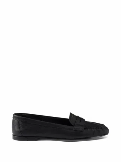 Prada Leather Loafers In Black