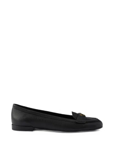 Prada Leather Loafers In Black