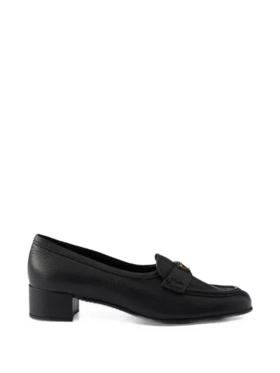 Prada Leather Loafers In Black