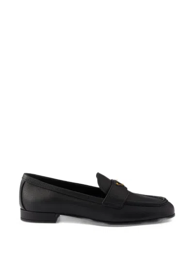 Prada Leather Loafers In Black