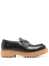 Prada Leather Loafers In Black
