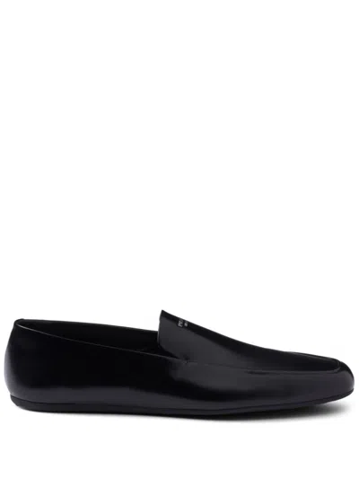 Prada Leather Loafers In Black