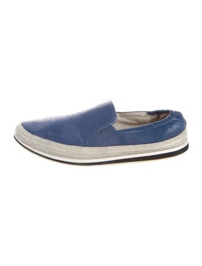 Pre-owned Prada Leather Loafers In Blue