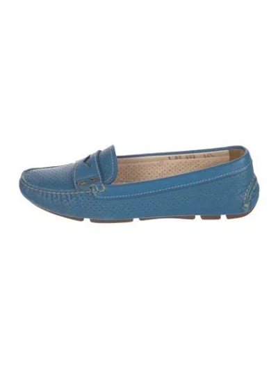 Pre-owned Prada Leather Loafers In Blue