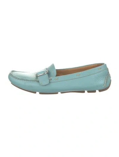 Pre-owned Prada Leather Loafers In Blue