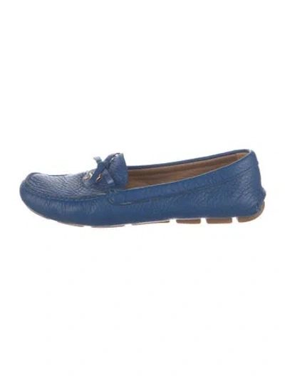 Pre-owned Prada Leather Loafers In Blue