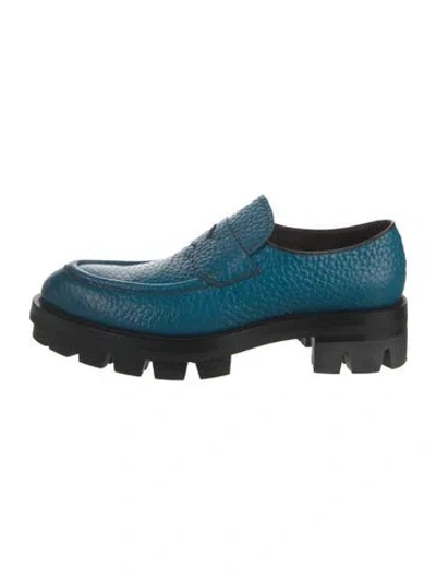 Pre-owned Prada Leather Loafers In Blue