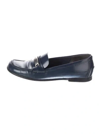 Pre-owned Prada Leather Loafers In Blue