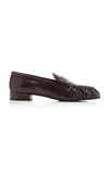 Prada Stylish Loafers Featuring Ruched Detailing In Brown