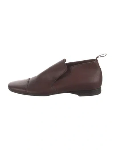 Pre-owned Prada Leather Loafers In Brown